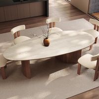 Mesa de Comedor, Estilo Francés Antiguo, Madera Maciza, Personalización Disponible, Forma de Lágrima, Estilo Retro Silencioso para Hoteles