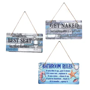 Creatieve Houten Opknoping Plaque Washroom Funny Badkamer Houten Muur Borden