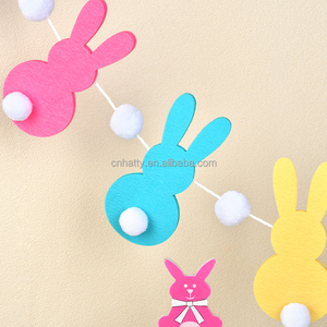 Guirnalda de Decoración de Conejitos de Pascua de Fieltro de Lana de Nueva Zelanda para Decoración de Fiesta de Pascua - Product Image 4