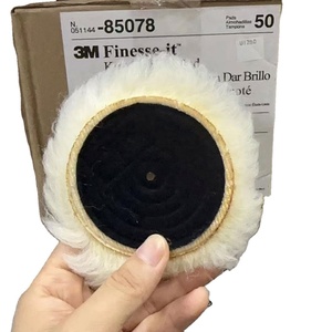 3m 85078 Finesse-nó tốt đánh bóng 85099 trắng ngắn len đánh bóng miếng đệm len chăm sóc xe dài len Pad mài mòn sản phẩm - Product Image 1