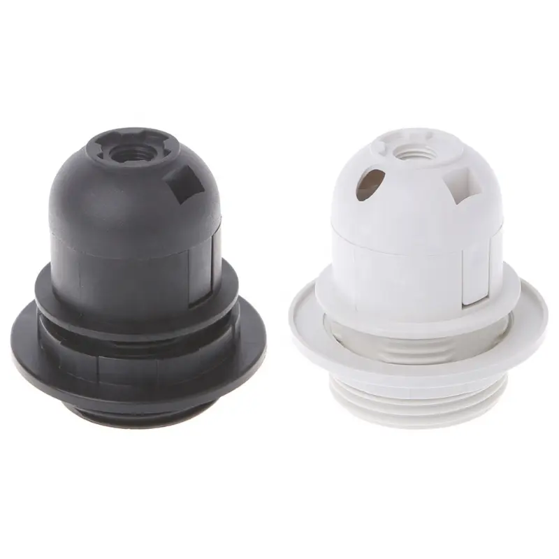 Tonghua suporte de lâmpada led e27, anel decorativo branco ou preto, meia parafuso, retrô, de plástico