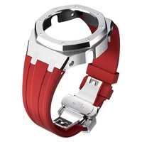Kit de modification Ga2100 3ème génération : accessoires de remplacement, bracelet en caoutchouc or et bleu, boîtier et lunette de montre en métal (Gen 5)