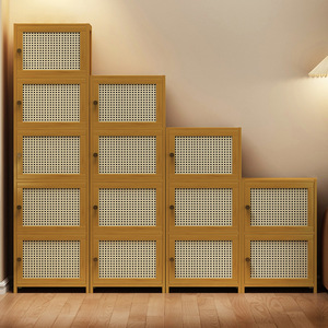 Librería Moderna de Bambú de Estilo Chino, a Prueba de Polvo, con Puerta, Combinación <span class=keywords><strong>Vertical</strong></span>, Mueble de Almacenamiento Estrecho para el Hogar - Product Image 2