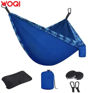 WOQI Double & Single Nylon Fallschirm Tragbare faltbare Druck hängematte für Camping