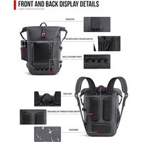 Sac à dos étanche à enroulement 35L en bâche PVC500D avec compartiment pour ordinateur portable, système MOLLE, idéal pour le camping, la moto et l'aventure en extérieur