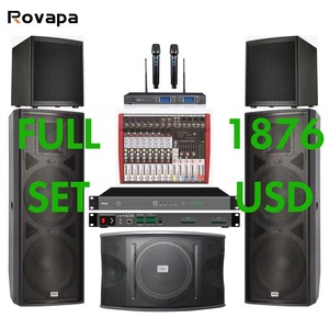 Ensemble complet de haut-parleurs <span class=keywords><strong>multi</strong></span>-gamme, double subwoofer professionnel de <span class=keywords><strong>15</strong></span> pouces 600W, amplificateur de basses passif et actif, mixeur audio - Product Image 1
