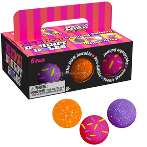 Paquete de 6 Pelotas Antiestrés con Forma de Donut, Cubiertas con Confeti, Juguete Sensorial para Aliviar la Ansiedad, para Niños - Product Image 1