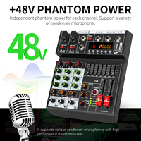 XTUGA EV4 Mini console de mixage audio Interface USB 4 canaux pour l'enregistrement à domicile sur ordinateur de karaoké Éclairage audio vidéo professionnel