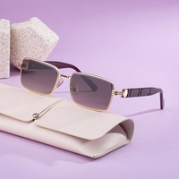 KAJILA Vente en gros de lunettes de soleil fantaisie à la mode avec logo personnalisé, monture en métal rectangulaire, protection UV400, lunettes de soleil pour femmes