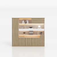 Ensemble bureau et chaise de direction moderne LBZ-118X avec sous-meuble, construction métallique, design à bords incurvés