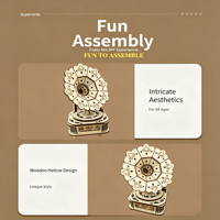 Kit de Modélisme Mécanique DIY en Bois 3D : Boîte à Musique Gramophone – Décoration Maison, Cadeau Artisanat en Bois Ingénierie – Vente en Gros