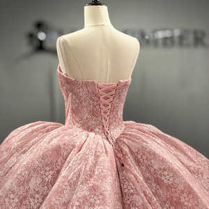 Vestidos de Quinceañera Rosa de Gasa Dy8549, Vestido de Fiesta de Princesa con Lentejuelas y Escote Corazón para Niñas, Vestidos de 15 Años - Product Image 6