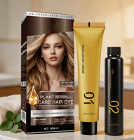 Crema de Tinte para el Cabello a Base de Plantas, Coloración Instantánea, Segura, Sin Amoníaco, Colores Personalizables, Sin Daño al Cabello, Crema de Coloración Resistente a la Decoloración