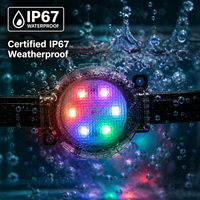 Lumières de Noël extérieures 24V 35mm, prix d'usine, lumières ponctuelles étanches RGB pour les fêtes, lumières LED pixel