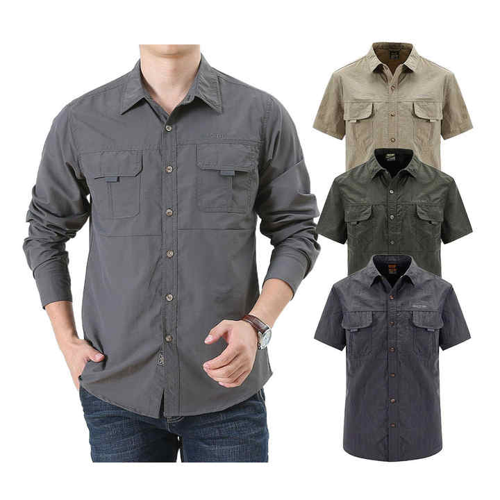 Camisa de manga larga de lino y algodón para hombre, camisa informal de moda con cuello Henley Camisa de manga larga de lino y algodón para hombre, camisa informal de moda con cuello Henley