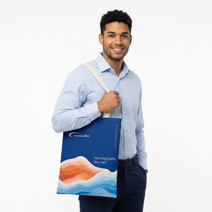 Sac fourre-tout en coton imprimé sur mesure avec illustration de designer, sac de courses en coton personnalisé avec impression de logo, toile de designer - Product Image 2