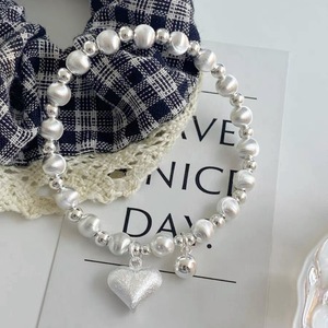 Pulsera de Plata S925 con Cuentas de Perlas en Forma de Corazón para Mujer, Joyería para Uso Diario - Product Image 2