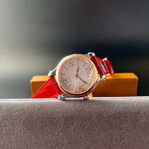 Elegante Reloj Mecánico de Acero Inoxidable Color Oro Rosa, Exclusivo para Damas, Tendencia Retro de Moda, Joyful Ladies Chopards - Product Image 1