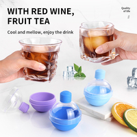 Grandes moules à glaçons sphériques en silicone écologiques avec entonnoir, pour whisky et cocktails, à démoulage facile