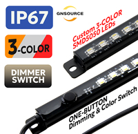 Bande lumineuse LED en aluminium étanche IP67 tricolore de 60 cm, dimmable, certifiée RoHS, pour auvent de 4x4, caravane, remorque de camping