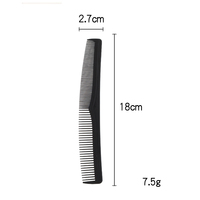 Peigne à cheveux antistatique en plastique noir de haute qualité Logo personnalisé Peigne de séparation de queue de rat Peigne de salon de coiffure