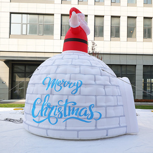 Carpa Inflable de Navidad con Forma de Iglú, Carpa Gigante Inflable con Forma de Domo Navideño, Cueva Inflable de Santa Claus - Product Image 3