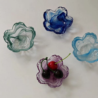 Petit bol en verre marbré soufflé à la main, design créatif, pour masque de soin, mélange de condiments, trempette, bougie chauffe-plat et bibelots