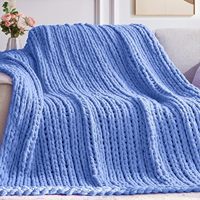 Plaid en chenille à maille épaisse 50x60 po, 100% fait main, de luxe, toutes saisons, doux, moelleux, confortable, épais, tissé jacquard