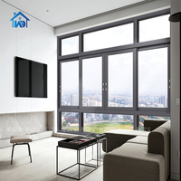 Fenêtre coulissante de sécurité en alliage d'aluminium à double vitrage, moderne, de style européen, à ouverture horizontale, avec moustiquaire suspendue, pour villa, résistante à la chaleur