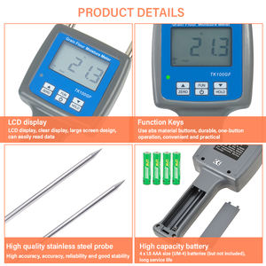 เครื่องวัดความชื้นผงธัญพืช TK100GF เครื่องวัดความชื้นแป้งสำหรับข้าว/ข้าวโพด/ข้าวสาลี/แป้งข้าวบาร์เลย์ - Product Image 2