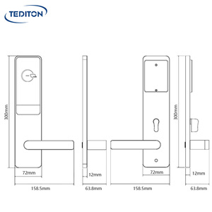 Tediton phòng ngủ cơ khí khóa Set Đen grey thép không gỉ an toàn an ninh SS nội thất khóa cửa xử lý - Product Image 4