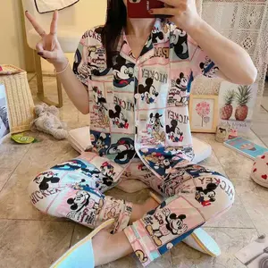 Summer Women Pajamas Set Short Sleeve Leisure Wear Female Sleepwear Teen  Girl's Pyjamas for Ladies - China Pajamas for Women Set and Milk Silk  Mickey Pajamas Sets price