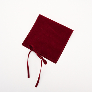 Glampkg Custom Soft Velvet Jewelry Pouch Red Microfiber Makeup Brush Tool Pouches Storage Bag Dust Bag - Product Image 2