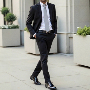 Traje de <span class=keywords><strong>hombre</strong></span> casual formal de dos piezas, corte slim, chaqueta y pantalón de un solo botón, para graduación, <span class=keywords><strong>boda</strong></span>, o eventos de negocios. - Product Image 3