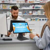 Android POS 15.6 + Machine à double écran tactile de 10.1 pouces, Restaurant Android tout en un ordinateur double écran Pos Android