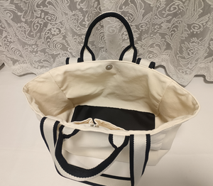 Bolsa de Mano Grande de Lona de Algodón Beige, Nueva Llegada, con Logotipo Personalizado Impreso, Reutilizable, para Compras y Promoción - Product Image 2