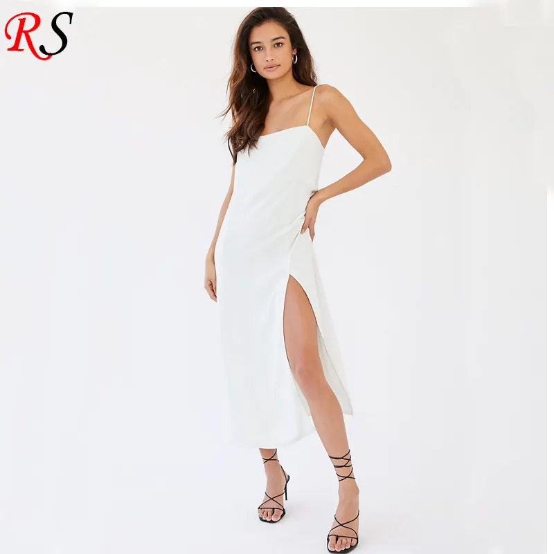 Vestido tango de chiffon do poliéster 2020, vestido branco personalizado da moda para clube verão 100%