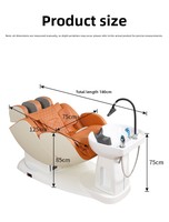 Lit de massage pliable électrique en PVC au design moderne pour salon de coiffure, barbier, spa, soin intelligent du cuir chevelu à la vapeur thaïlandaise