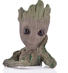 뜨거운 판매 귀여운 Polyresin Treeman Baby Groot 꽃 냄비 작은 플라스틱 냄비 작은 수지 꽃 냄비