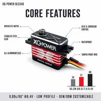 Servomoteur RC XQ-POWER BLS348 48KG à profil bas, 8.4V haute tension, sans balais, engrenages métalliques, couple élevé, numérique, pour buggy RC et voiture RC