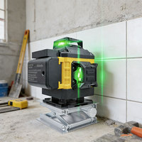 PINENG PN-HY001 Niveau laser 4D 16 faisceaux avec trépied 1m, faisceau lumineux vert, qualité industrielle et DIY, écran tactile, alimenté par batterie lithium 12V