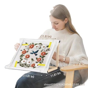 Support de broderie en bois réglable, 11,81 pouces, rectangulaire, pour le point de croix, aide au travail manuel sur toile, pour le bricolage - Product Image 1