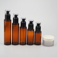 50ML 60ML 70ML 80ML 100ML bouteille de toner en plastique ambre vide avec pompe