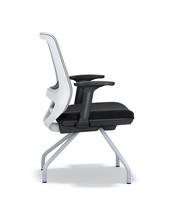 Chaise de conférence ergonomique GT2-C dossier confortable en maille avec base fixe à 4 pieds pour l'école, le bureau et le salon.