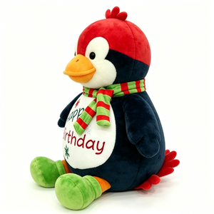 Peluche de pingüino personalizado para regalo de invierno, peluche de pingüino para regalo de cumpleaños, peluche de pingüino con bufanda para Navidad - Product Image 1