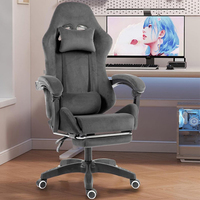 Chaise de jeu de bureau en tissu velours personnalisée de haute qualité avec support de pied chaise de jeu d'ordinateur pour esports gamer