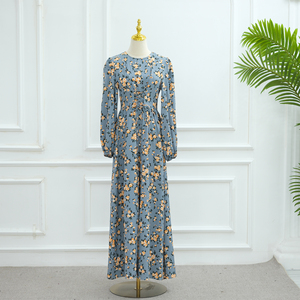 Nouvelle Collection 2025 Robes Élégantes et Modestes pour Femme Robes Abaya Florales avec Ceinture à Cordon <span class=keywords><strong>Robe</strong></span> Musulmane pour Femme Abaya - Product Image 6