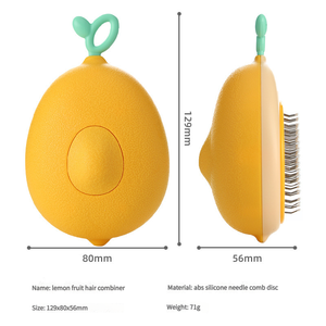 Umwelt freundlicher Haustier-Styling-Kamm Avocado Lemon Design für Hunde <span class=keywords><strong>massage</strong></span> und Reinigung von Kunststoff material Katzen bedarf - Product Image 3