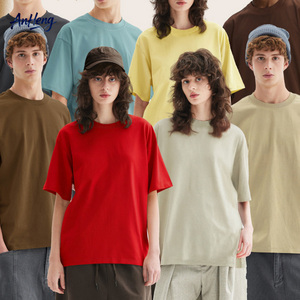 T-shirt unisexe en coton épais 305G, couleur unie, manches courtes, coupe oversize, personnalisable, style streetwear décontracté, vente en gros, fournisseur - Product Image 1