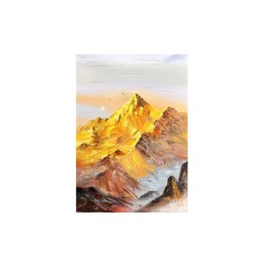 Hand Painted Oil Painting Golden Mountain Abstract Landscape 3D Effect Living Room Wall <b>Art</b> No Frame - Product Image 5
